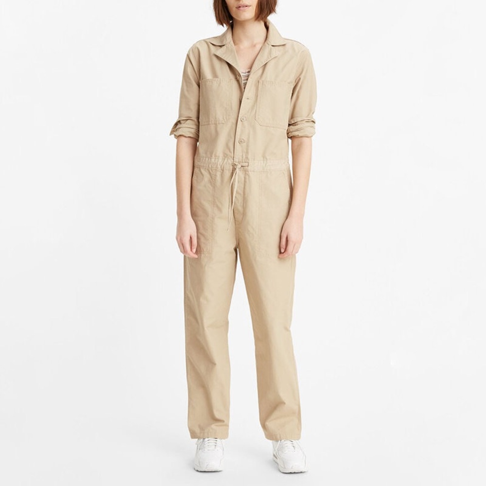 NWT LEvis premium Utility crisp twill Jumpsuit nomad small